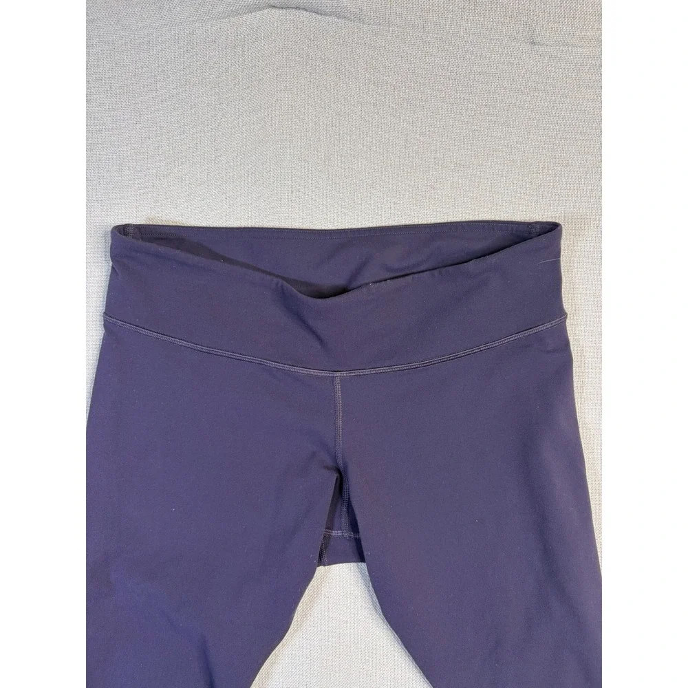 Lululemon Run Inspire Crop II‎ Purple Mesh Athletic Leggings Womens Size 10